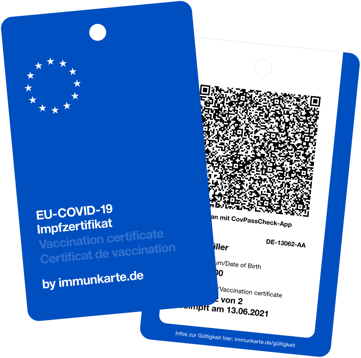 EU-COVID-19 Impfzertifikat by Immunkarte.de